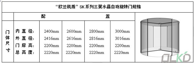 三翼水晶自动旋转门规格